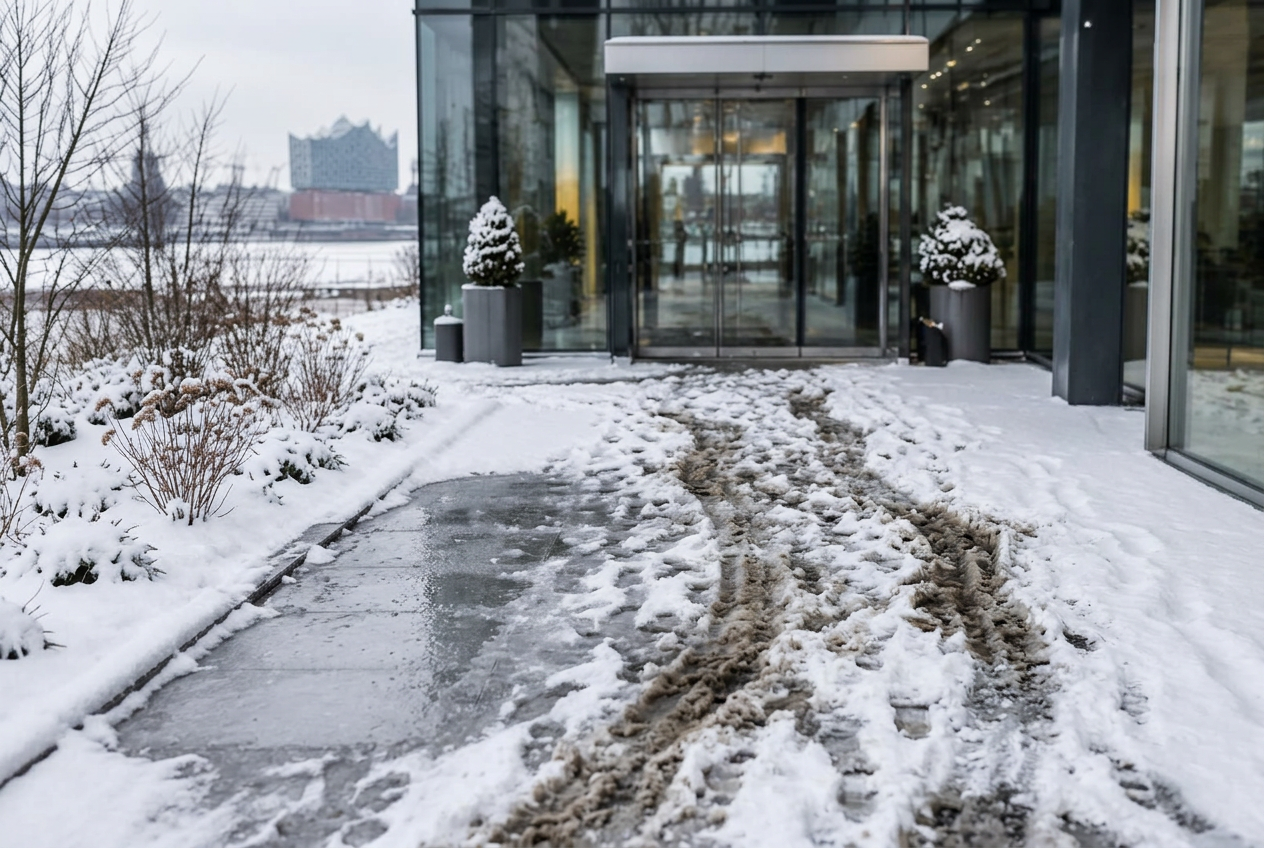 Gehweg bei Glätte vorher